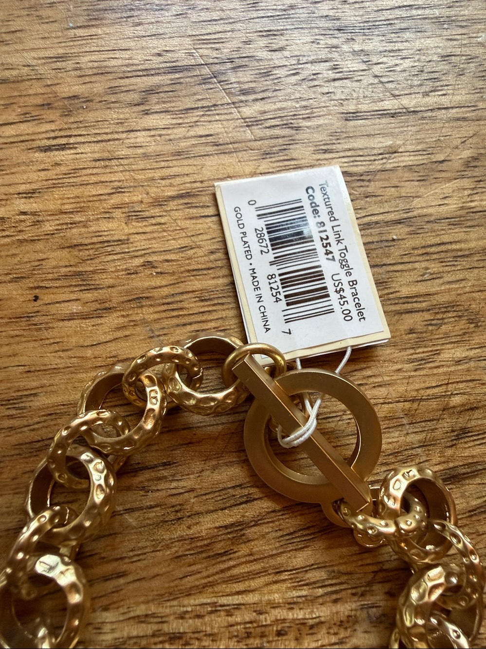 Textured Link Toggle Bracelet  Style Spartina 449 with Charm NWT - Picture 6 of 8